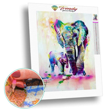 Peinture déléphants - modèle M001 | Caneva diamant - Animaux Produit Éléphant
