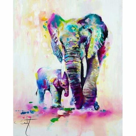 Peinture déléphants - modèle M001 | Caneva diamant - Animaux Produit Éléphant