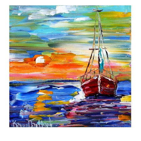 Peinture dun bateau | Broderie diamant - Paysage Produit À la mer