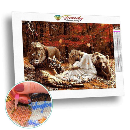 Peinture dune jeune fille triste bien entouré | Caneva diamant - Produit