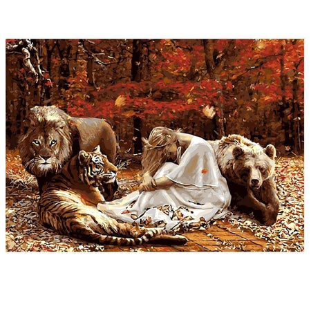 Peinture dune jeune fille triste bien entouré | Caneva diamant - Produit