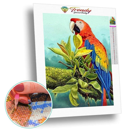 Perroquet perché sur une branche - modèle M001 | Kit de broderie de diamant - Animaux Oiseau Produit
