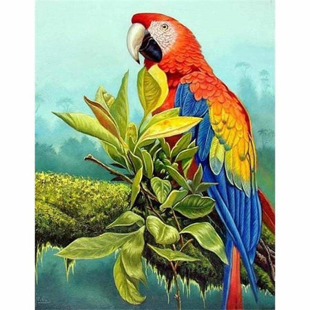 Perroquet perché sur une branche - modèle M001 | Kit de broderie de diamant - Animaux Oiseau Produit