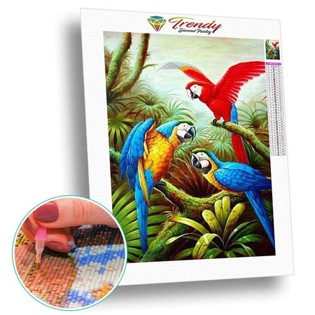 Perroquet perché sur une branche - modèle M002 | Broderie diamant kit - Animaux Oiseau Produit