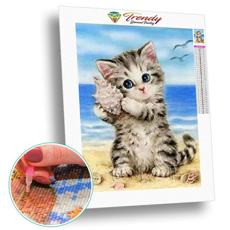 Petit chat innocent - modèle M001 | Broderie diamant - Animaux Chat Produit