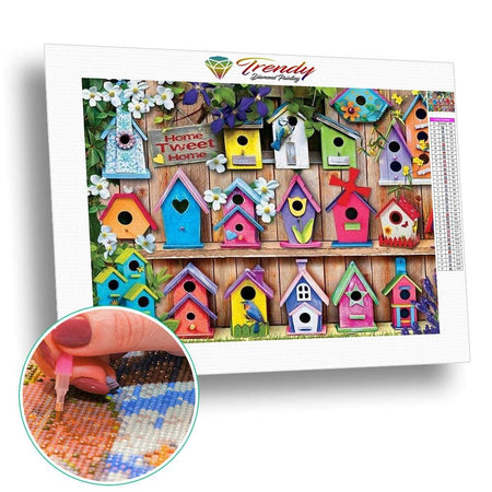 Petites maisonnettes pour oiseaux | Toile diamant - Paysage Produit Été