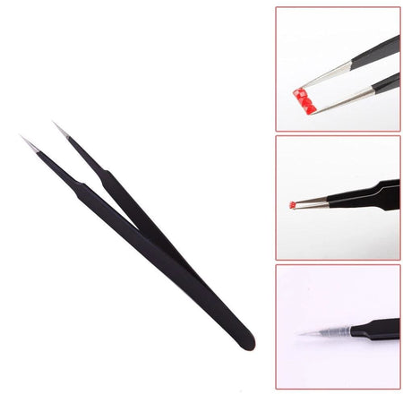 Pince à épiler acier inoxydable pour broderie diamant - Accessoires