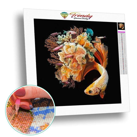 Poissons queue corail - modèle M002 | Diamond painting grand format - Animaux Poisson Produit