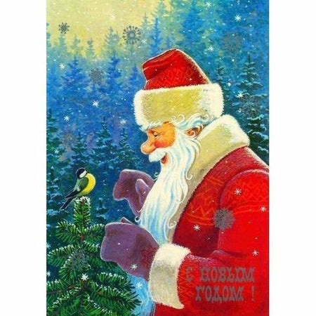 Portrait de noël - modèle M002 | Broderie diamant toile entière - Noël Portrait Produit