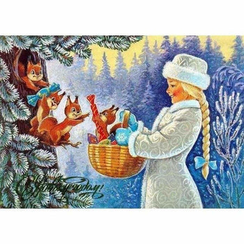 Portrait de noël - modèle M003 | Broderie point de diamant - Noël Portrait Produit