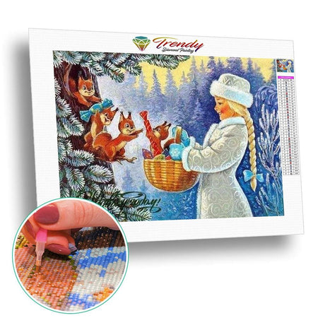 Portrait de noël - modèle M003 | Broderie point de diamant - Noël Portrait Produit