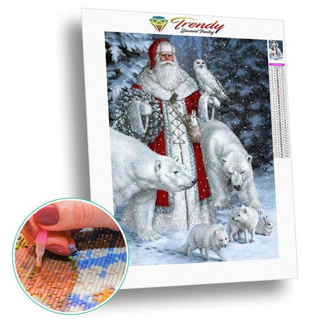 Portrait du Père Noël - modèle M001 | Toile diamant - Noël Portrait Produit