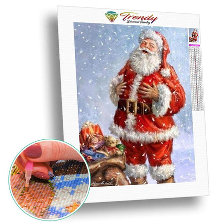 Portrait du Père Noël - modèle M002 | Tableau diamant - Noël Portrait Produit