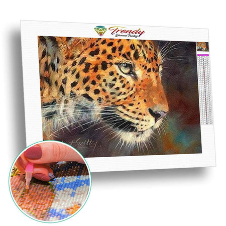 Portraits de fauves sauvages - modèle M009 | Diamond painting grand format - Animaux Autres animaux Léopard Produit
