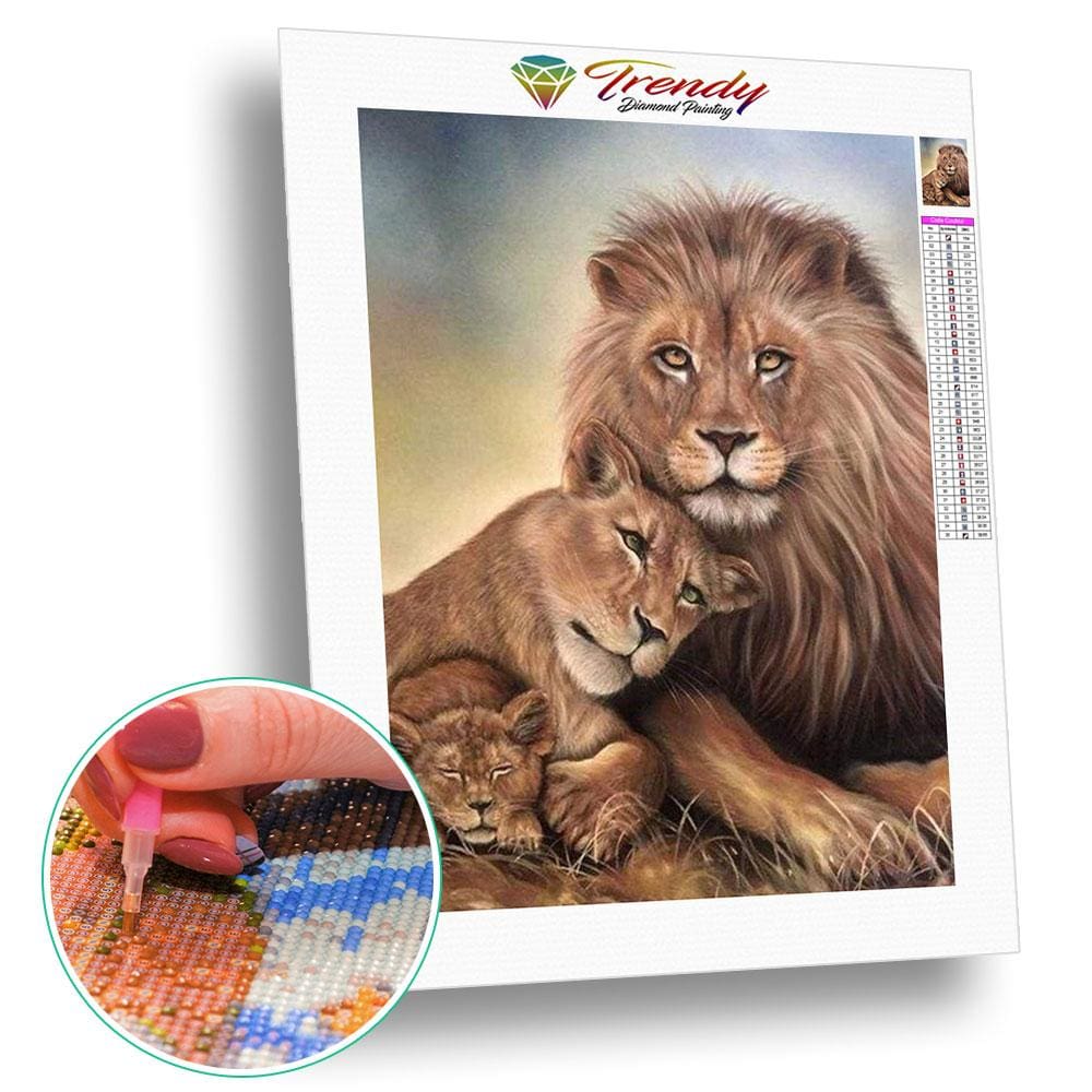 Portraits de lions - modèle M005 | Toile de diamant - Animaux Lion Produit