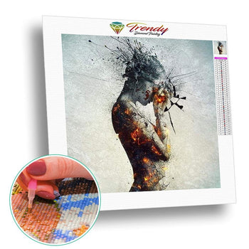 Portraits explosion - modèle M001 | Broderie diamant toile entière - Portrait Produit