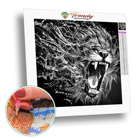 Portraits félins Lion tigre et léopard - modèle M003 | Kit de broderie de diamant - Animaux Lion Léopard Produit Tigre