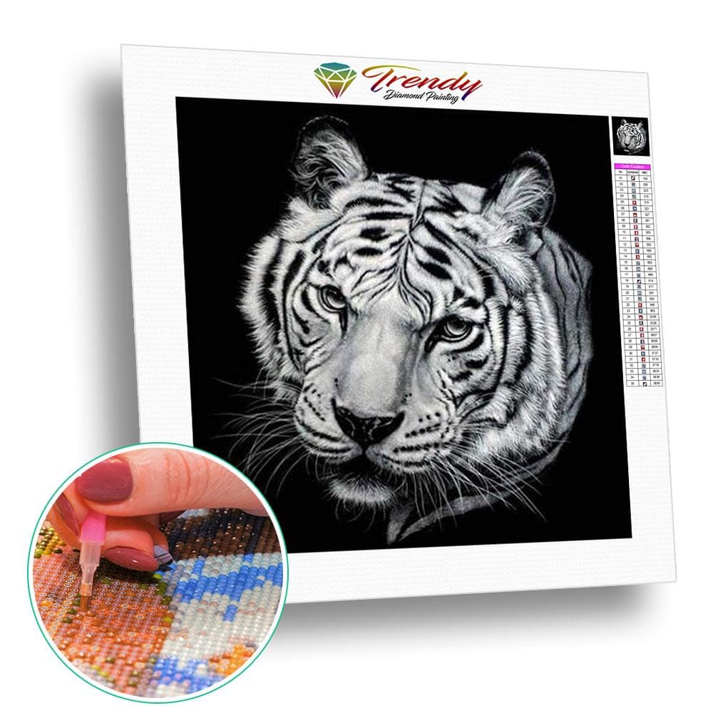 Portraits félins Lion tigre et léopard - modèle M004 | Broderie diamant kit - Animaux Lion Léopard Produit Tigre
