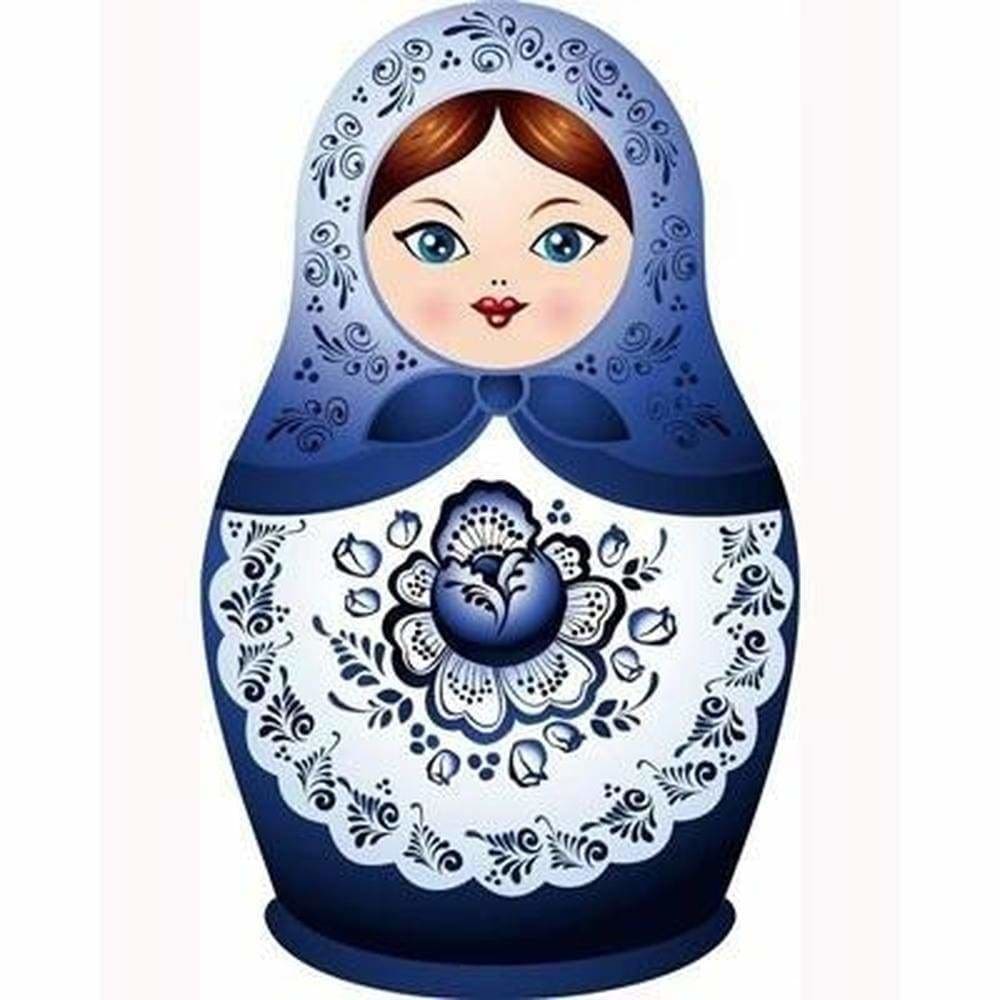 POUPEES RUSSES POUPEE GIGOGNE BLEU PEINTE A LA MAIN PAR POUPEES RUSSES POUPEE GIGOGNE BLEU PEINTE A LA MAIN PAR