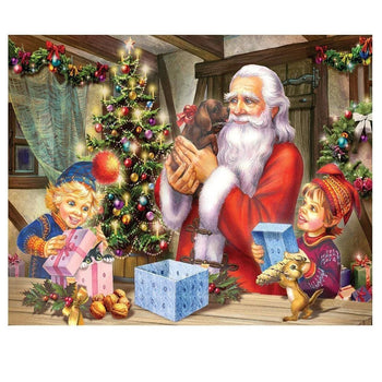 Préparation des cadeaux pour noël | Diamond painting kit - Noël Portrait Produit