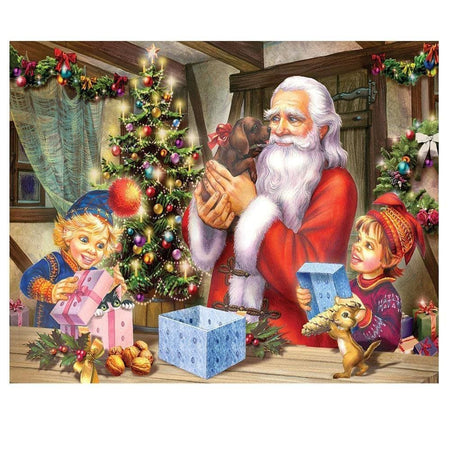 Préparation des cadeaux pour noël | Diamond painting kit - Noël Portrait Produit