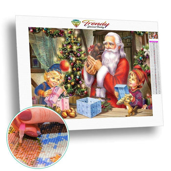 Préparation des cadeaux pour noël | Diamond painting kit - Noël Portrait Produit