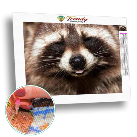 Raton laveur - modèle M001 | Kit de broderie de diamant - Animaux Autres animaux Produit