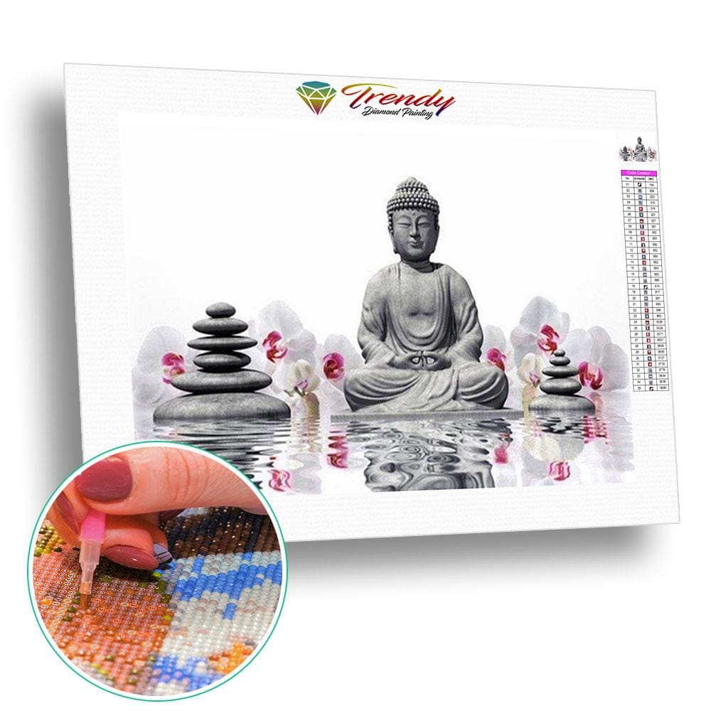 Relaxant Bouddha - modèle M001 | Diamond painting complet - Bouddhisme Bouddhisme et Hindouisme Produit Religion Zen