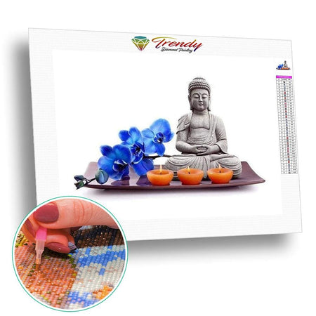 Relaxant Bouddha - modèle M004 | Diamond painting grand format - Bouddhisme Bouddhisme et Hindouisme Produit Religion Zen