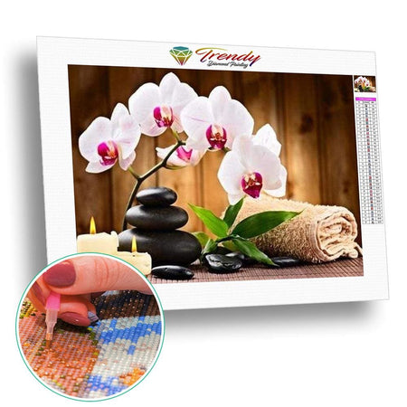 Relaxante orchidées - modèle M001 | Tableau de diamant - Fleur Fleur et plante Produit Zen
