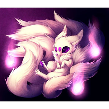 Renard à 9 queues | Kit de broderie de diamant - Animaux Autres animaux Dessin Dessin animé Produit