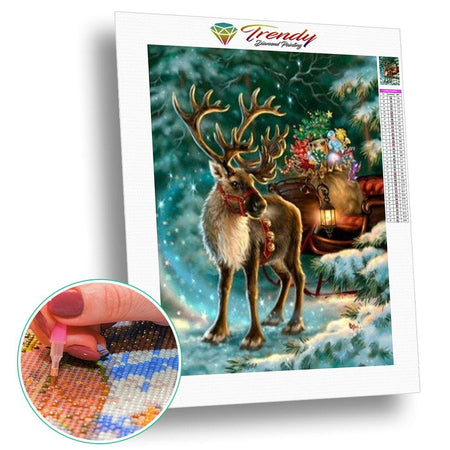 Renne du père Noel | Broderie diamant toile entière - Animaux Autres animaux Noël Produit
