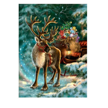 Renne du père Noel | Broderie diamant toile entière - Animaux Autres animaux Noël Produit