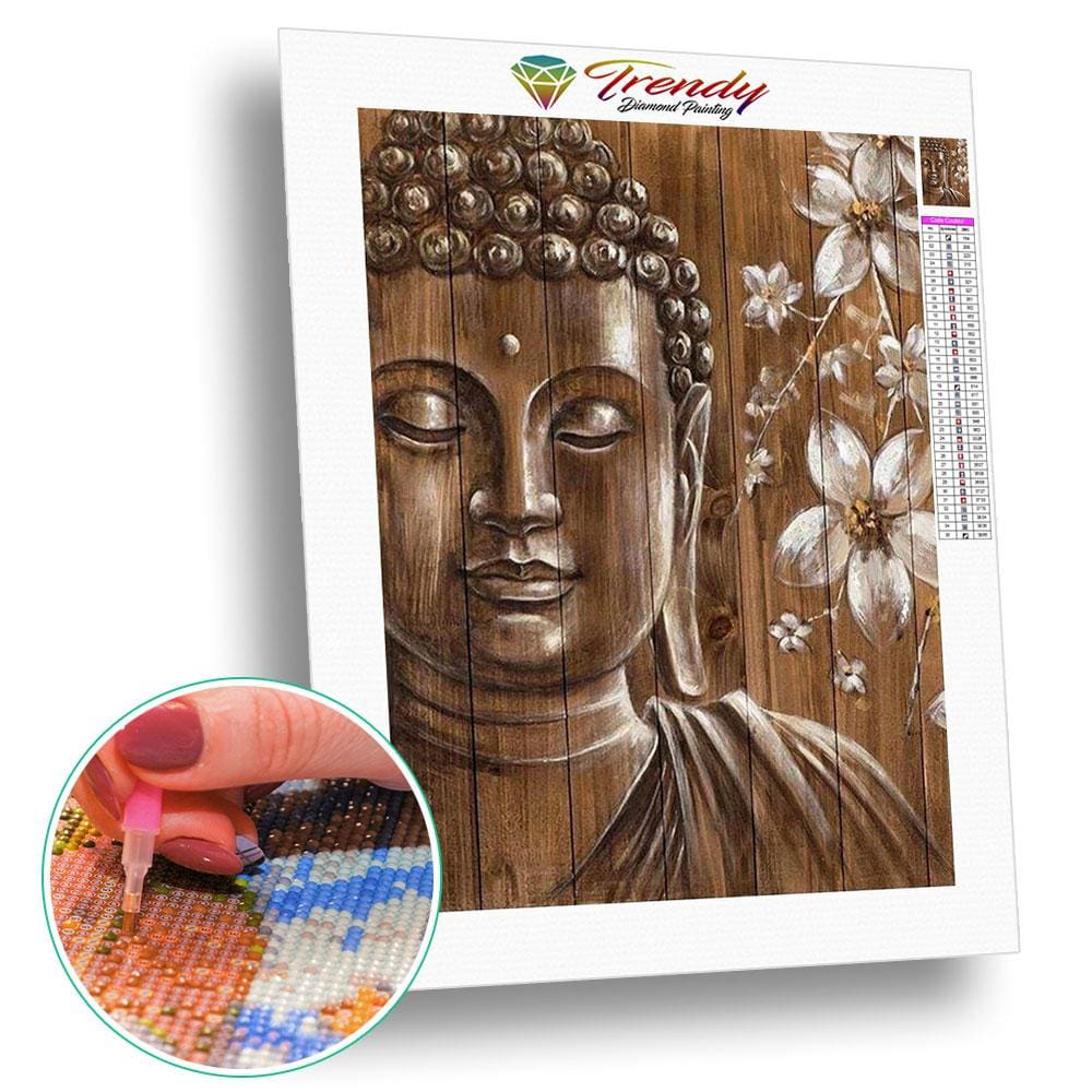 Représentation Bouddha sur planche | Broderie diamant - Bouddhisme Bouddhisme et Hindouisme Produit Religion Zen