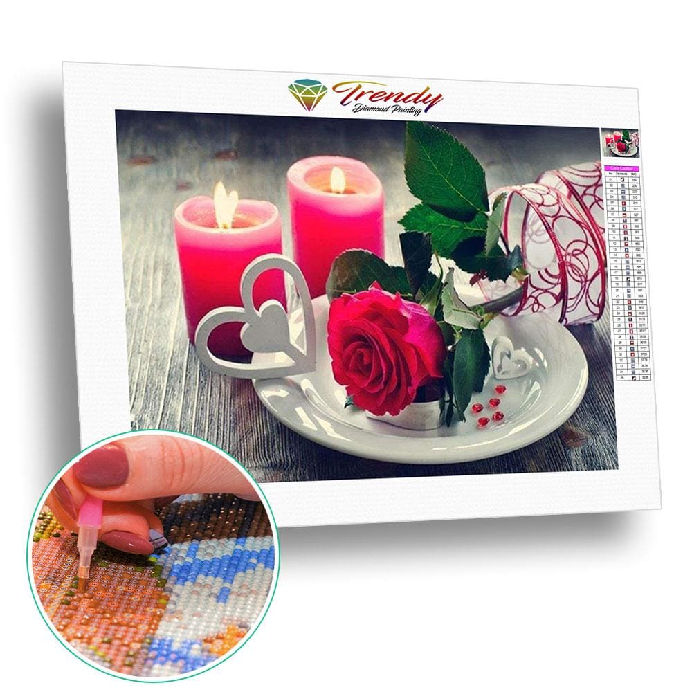Rose de la saint valentin | Tableau de diamant - Fleur Fleur et plante Produit