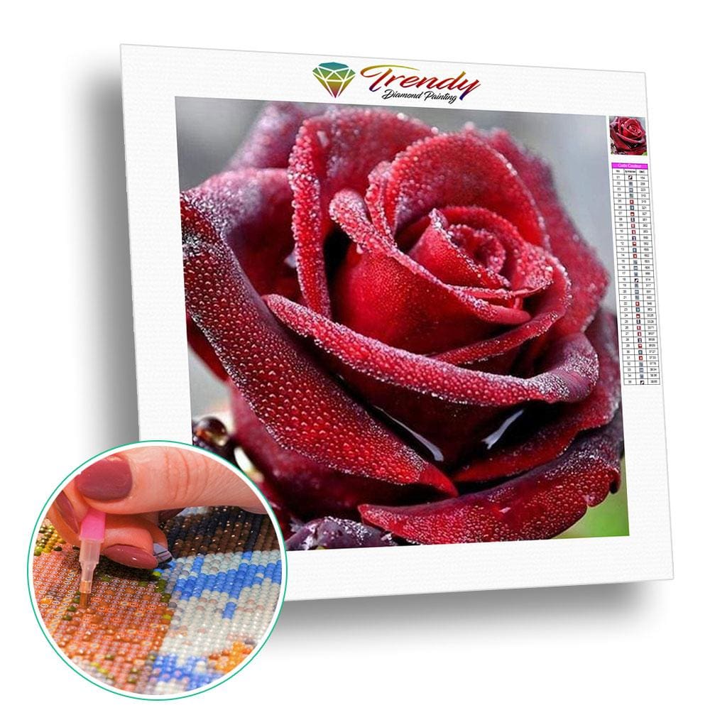 Rose rouge - modèle M001 | Broderie diamant complet - Fleur Fleur et plante Produit