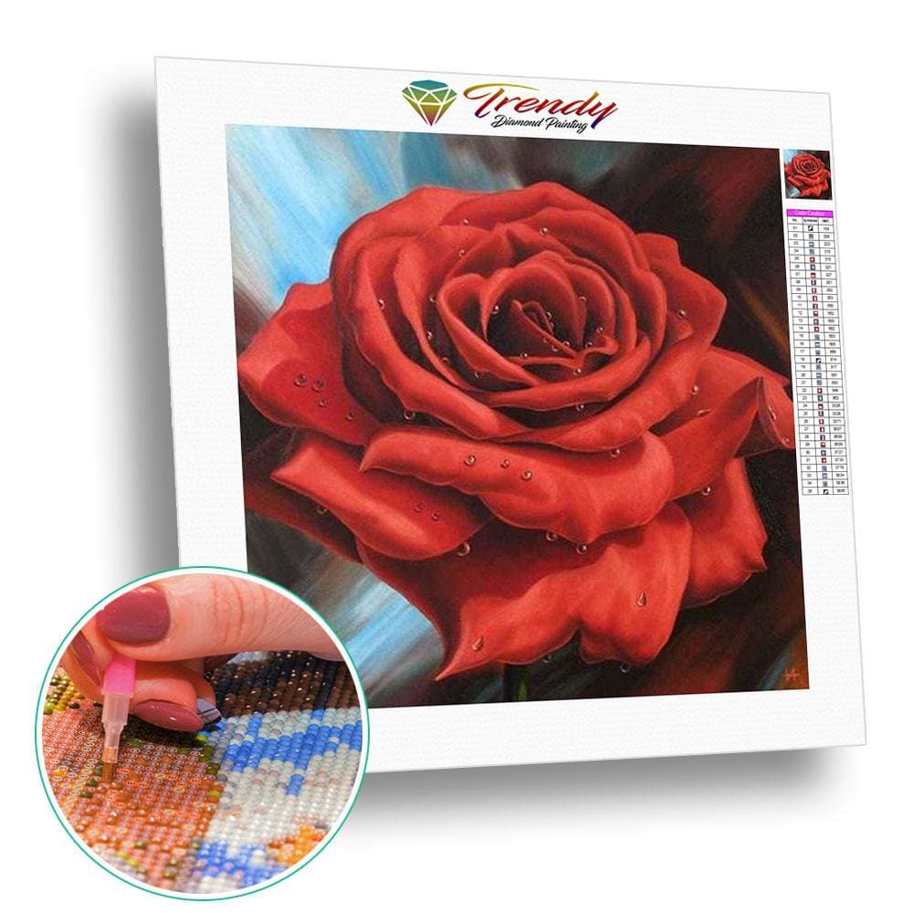 Rose rouge - modèle M002 | Kit de broderie de diamant - Fleur Fleur et plante Produit