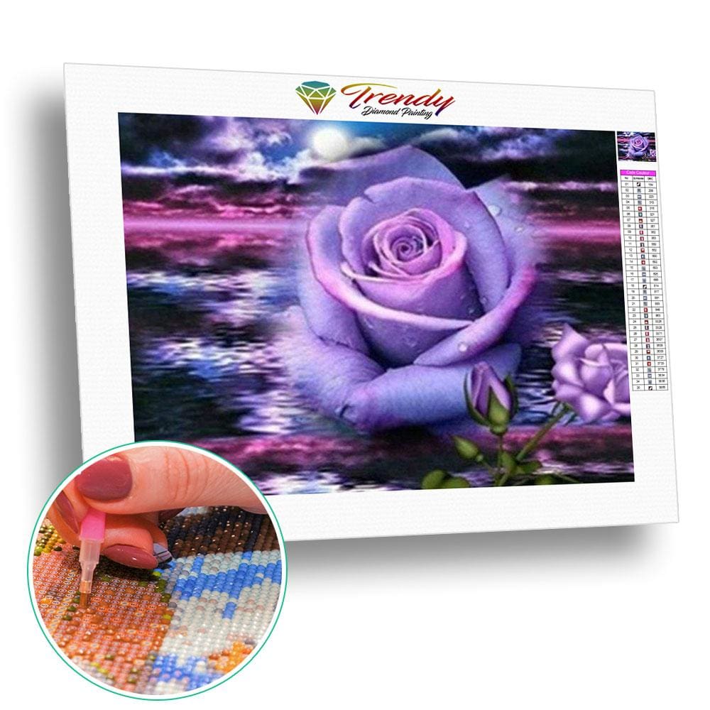 Caneva Rose violette pour diamond painting 3D – Trendy Diamond