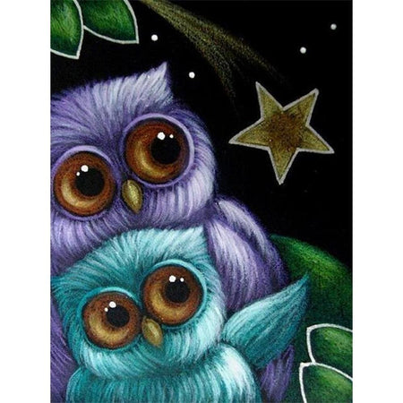 Roudoudou les hiboux - modèle M008 | Broderie diamant - Animaux Oiseau Produit