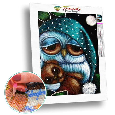 Roudoudou les hiboux - modèle M010 | Toile diamant - Animaux Oiseau Produit