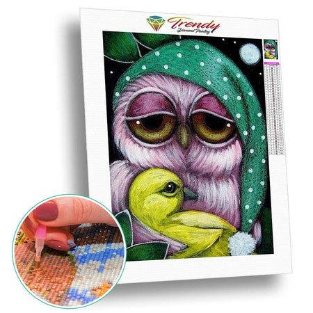 Roudoudou les hiboux - modèle M011 | Tableau diamant - Animaux Oiseau Produit