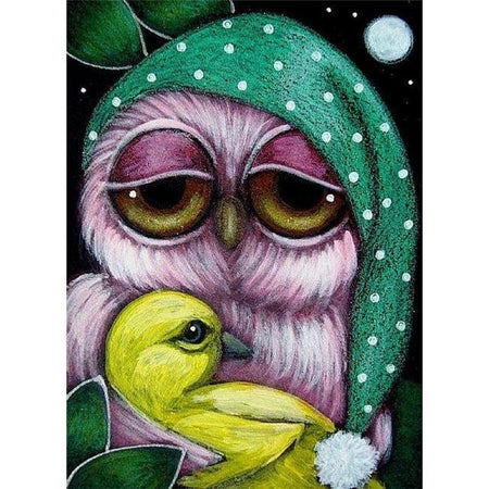 Roudoudou les hiboux - modèle M011 | Tableau diamant - Animaux Oiseau Produit