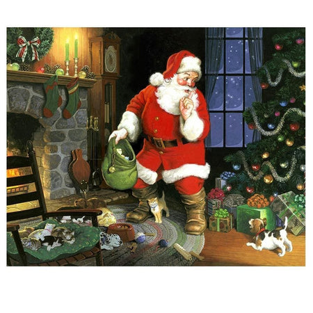 Shuuuuut... | Broderie diamant kit complet - Dessin Dessin crayon Noël Paysage Produit