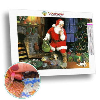 Shuuuuut... | Broderie diamant kit complet - Dessin Dessin crayon Noël Paysage Produit