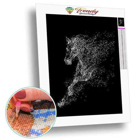 Silhouette de cheval goutte deau | Broderie diamant complet - Animaux Cheval Produit