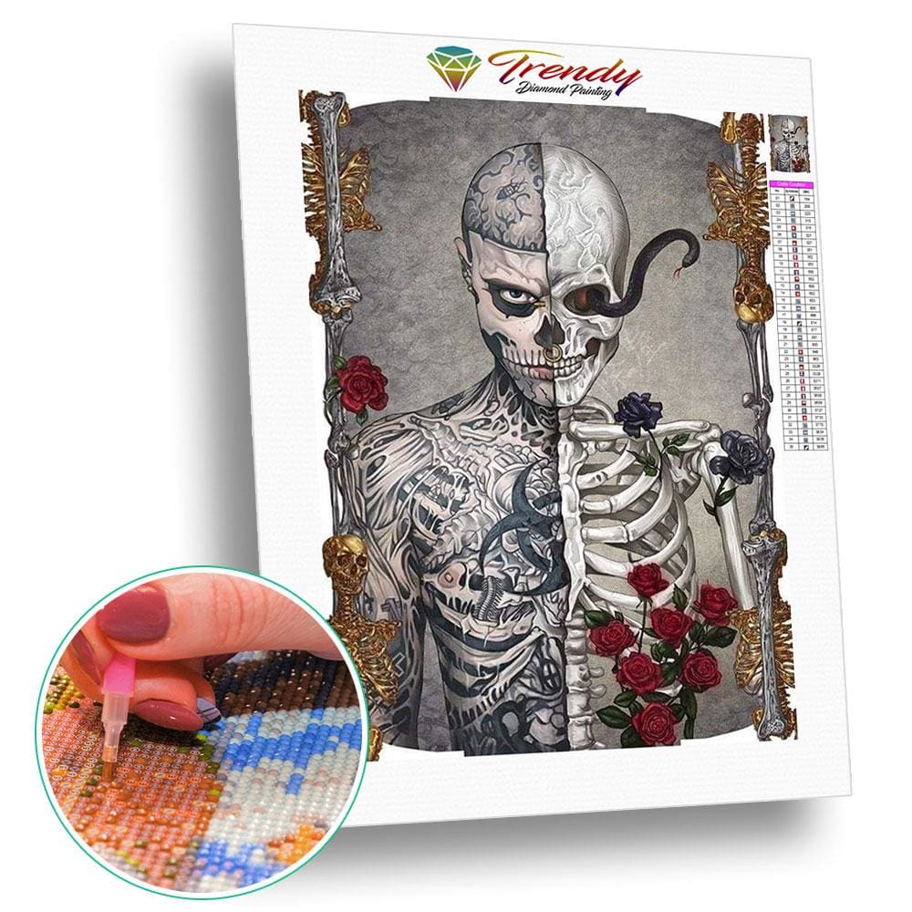 Squelette des roses | Kit broderie - Dessin Dessin crayon Gothic Produit