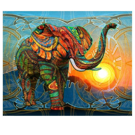 Superbe éléphant coloré | Caneva diamant - Animaux Produit Éléphant