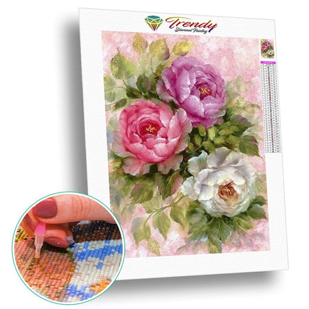 Tableau de Peony - modèle M001 | Kit broderie - Fleur Fleur et plante Produit
