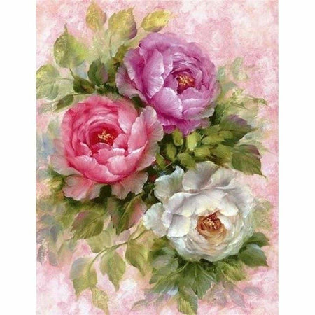 Tableau de Peony - modèle M001 | Kit broderie - Fleur Fleur et plante Produit