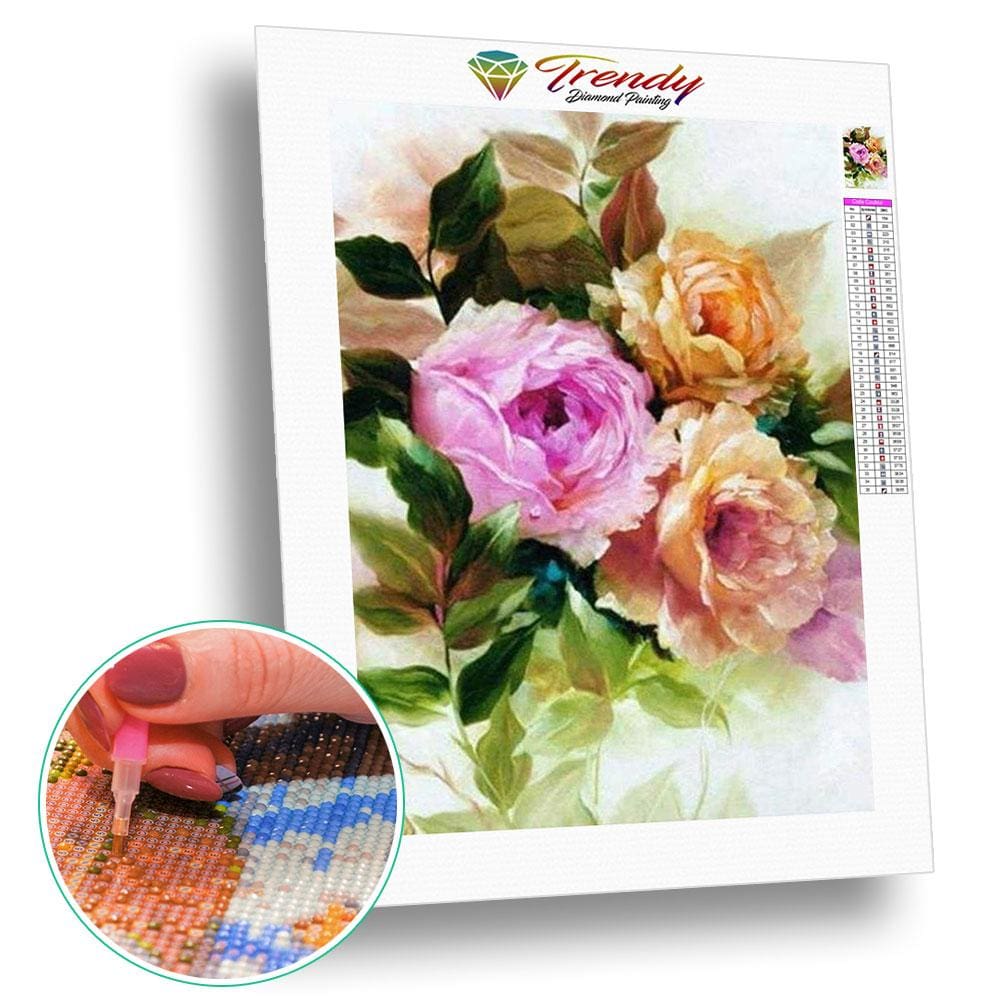 Tableau de Peony - modèle M002 | Diamond painting kit - Fleur Fleur et plante Produit